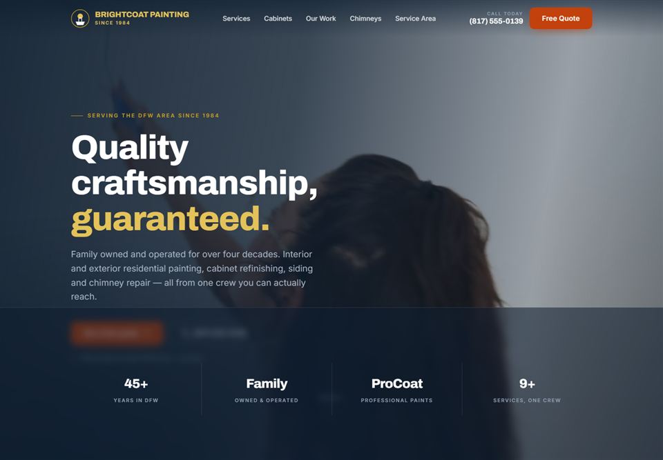 BrightCoat Painting website built by StoryNova