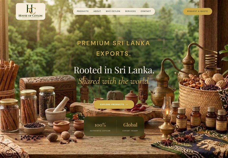 House of Ceylon website built by StoryNova
